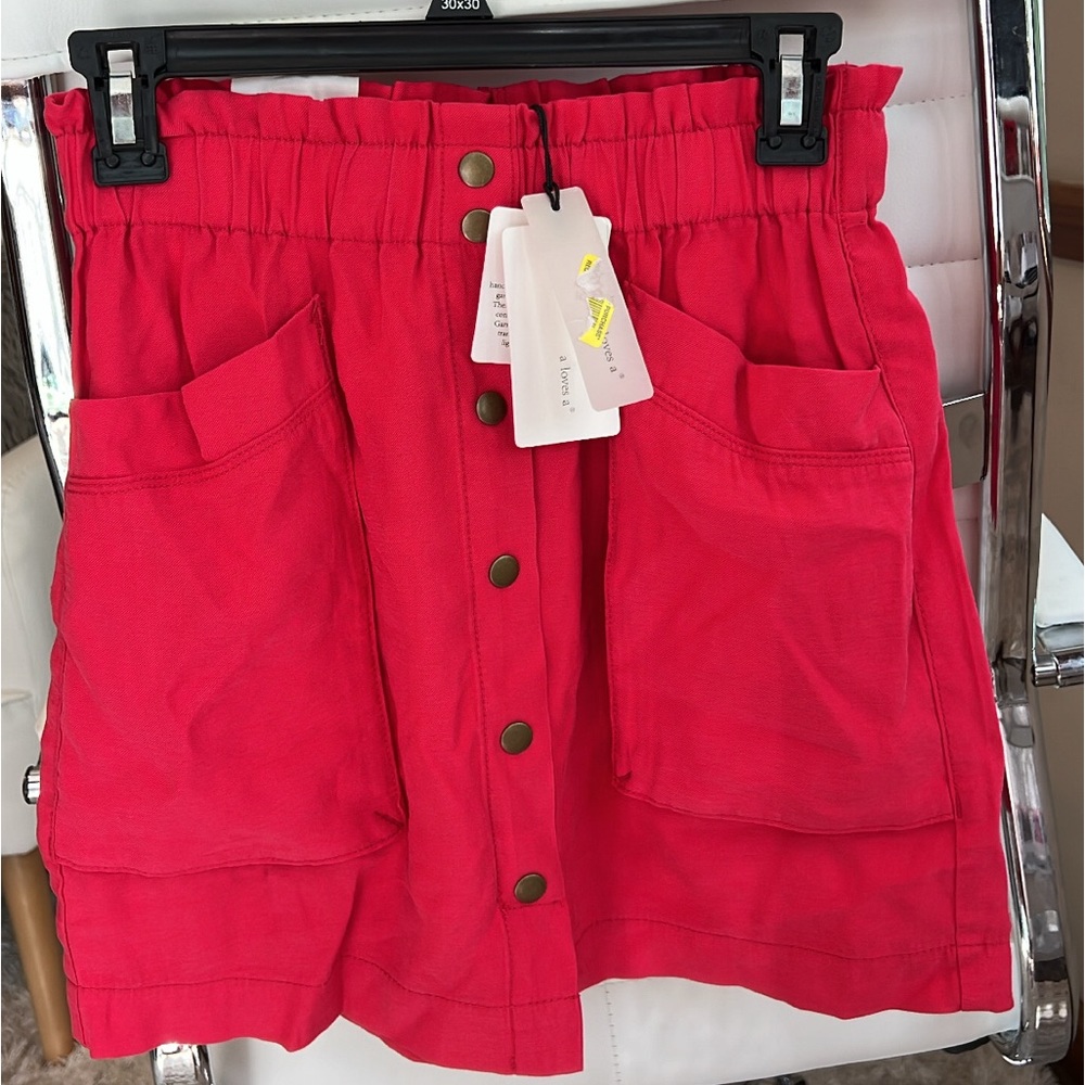 NWT Red Paper Bag Skirt by A Loves A Womens size XS